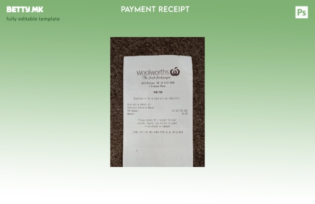 Модерен стил шаблон за сметки на пазарот Woolworths